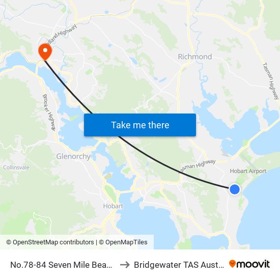 No.78-84 Seven Mile Beach Rd to Bridgewater TAS Australia map