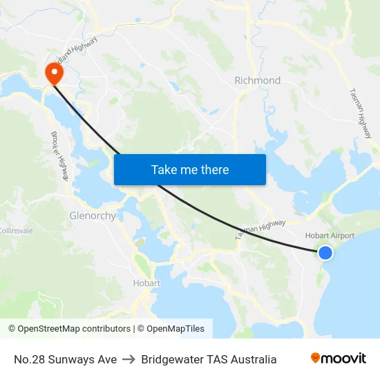 No.28 Sunways Ave to Bridgewater TAS Australia map