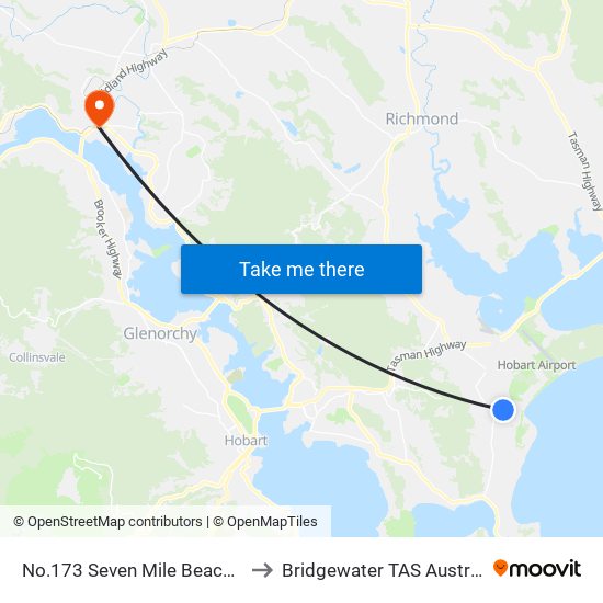 No.173 Seven Mile Beach Rd to Bridgewater TAS Australia map