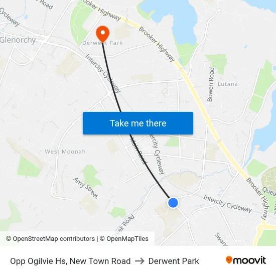 Opp Ogilvie Hs, New Town Road to Derwent Park map