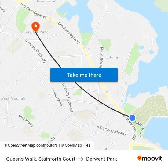 Queens Walk, Stainforth Court to Derwent Park map