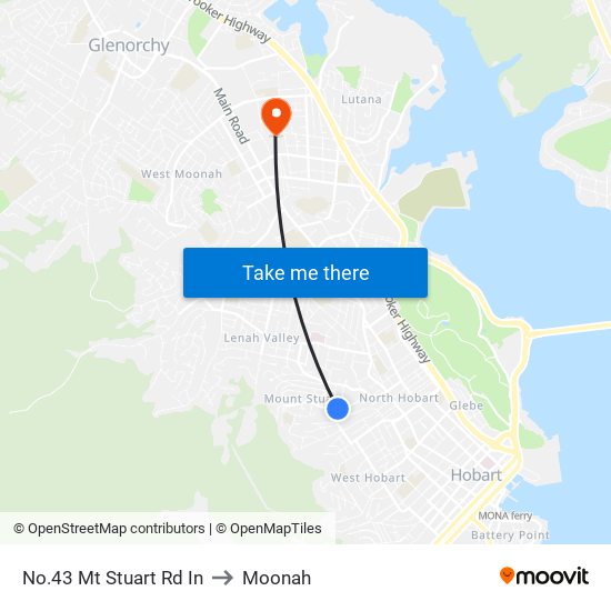 No.43 Mt Stuart Rd In to Moonah map