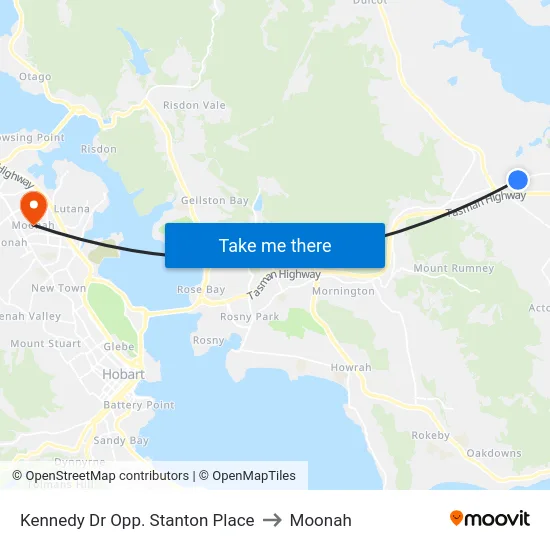 Kennedy Dr Opp. Stanton Place to Moonah map