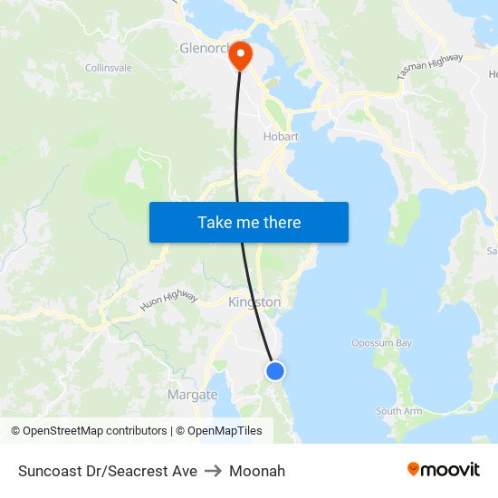 Suncoast Dr/Seacrest Ave to Moonah map