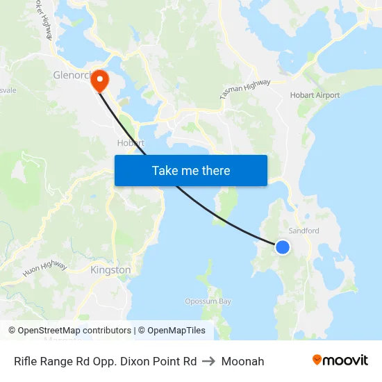 Rifle Range Rd Opp. Dixon Point Rd to Moonah map