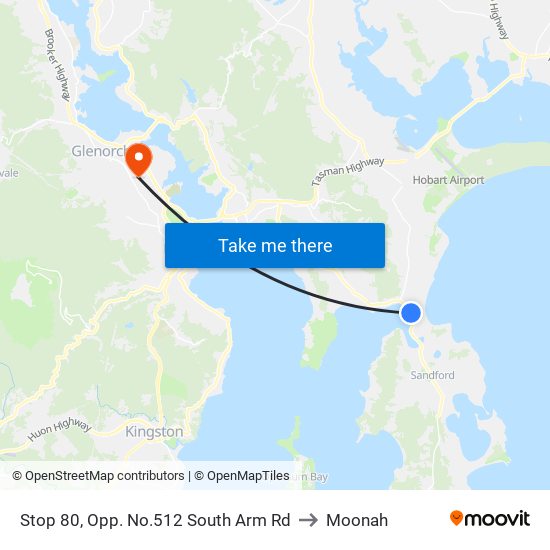 Stop 80, Opp. No.512 South Arm Rd to Moonah map