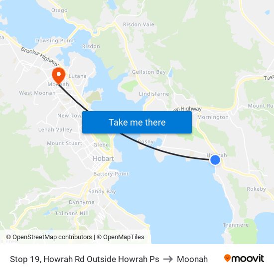 Stop 19, Howrah Rd Outside Howrah Ps to Moonah map