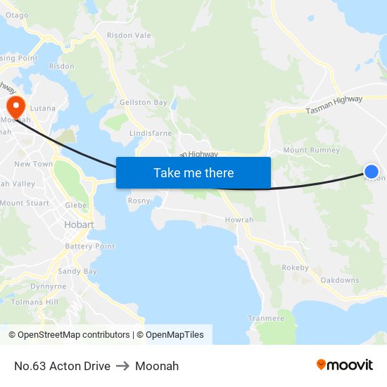 No.63 Acton Drive to Moonah map