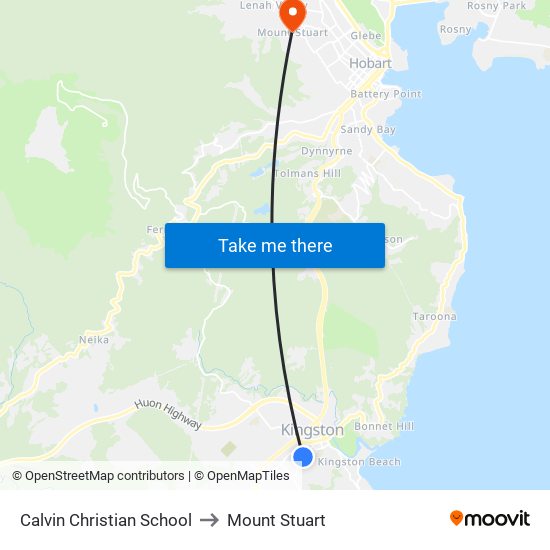 Calvin Christian School to Mount Stuart map