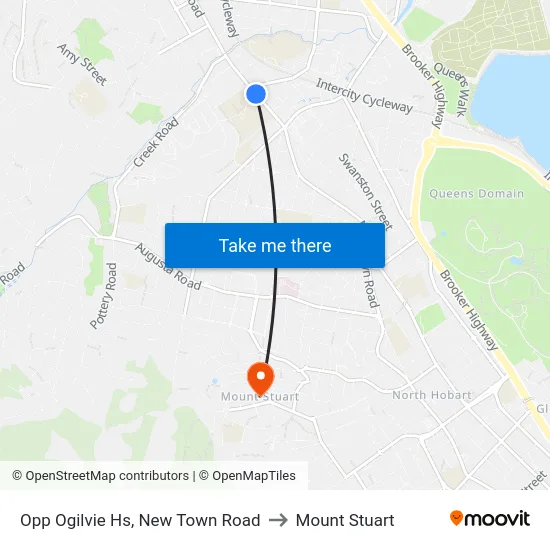 Opp Ogilvie Hs, New Town Road to Mount Stuart map