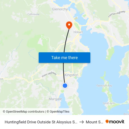 Huntingfield Drive Outside St Aloysius Senior Campus to Mount Stuart map