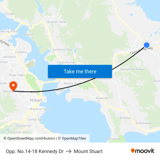 Opp. No.14-18 Kennedy Dr to Mount Stuart map