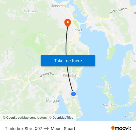 Tinderbox Start X07 to Mount Stuart map