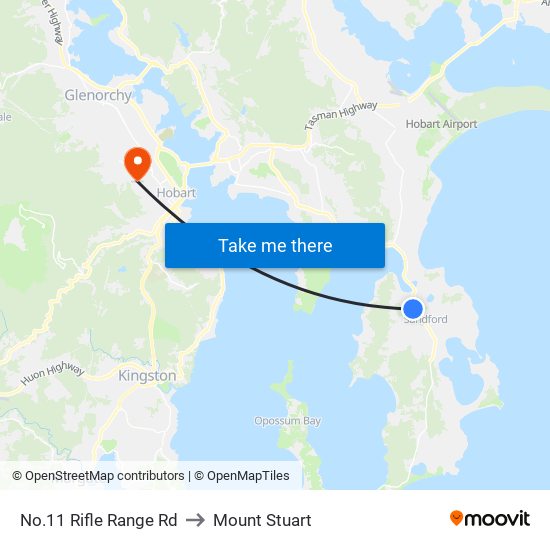 No.11 Rifle Range Rd to Mount Stuart map