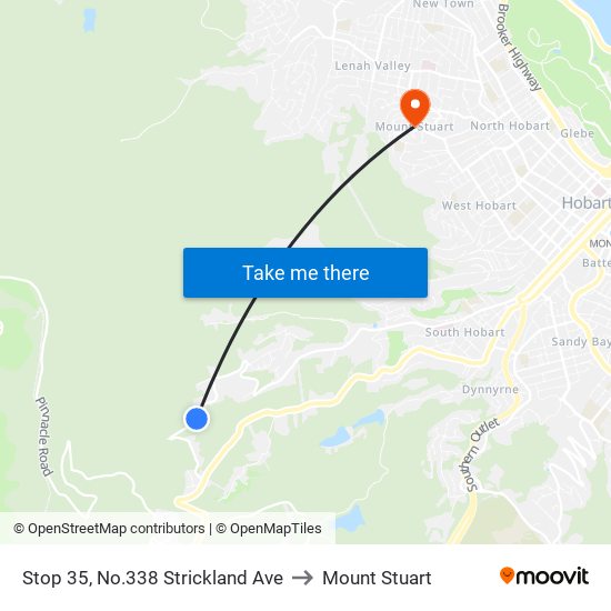 Stop 35, No.338 Strickland Ave to Mount Stuart map