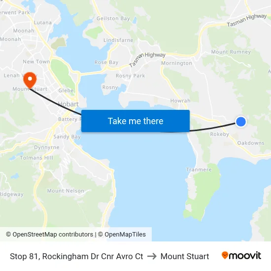 Stop 81, Rockingham Dr Cnr Avro Ct to Mount Stuart map