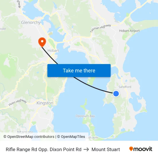 Rifle Range Rd Opp. Dixon Point Rd to Mount Stuart map