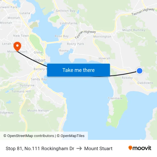 Stop 81, No.111 Rockingham Dr to Mount Stuart map