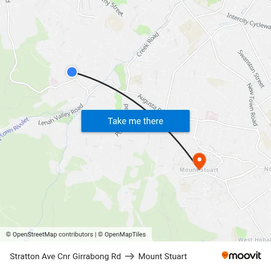Stratton Ave Cnr Girrabong Rd to Mount Stuart map