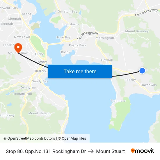 Stop 80, Opp.No.131 Rockingham Dr to Mount Stuart map