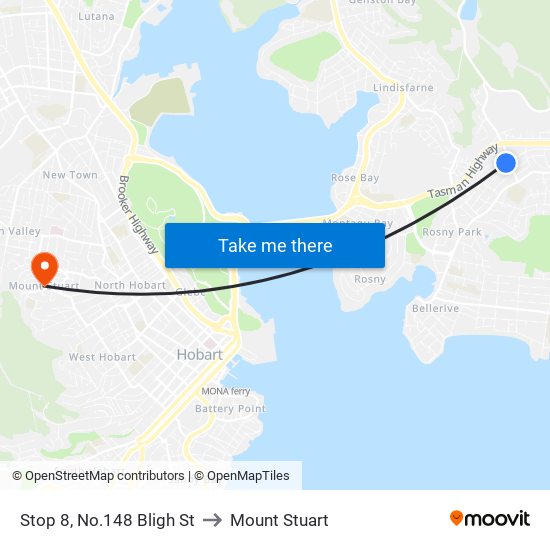 Stop 8, No.148 Bligh St to Mount Stuart map
