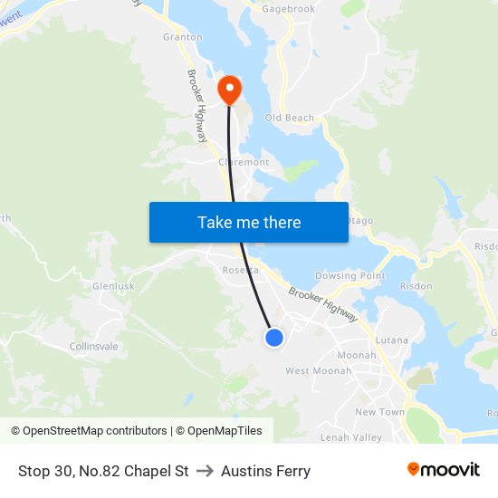 Stop 30, No.82 Chapel St to Austins Ferry map
