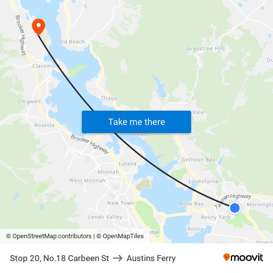 Stop 20, No.18 Carbeen St to Austins Ferry map