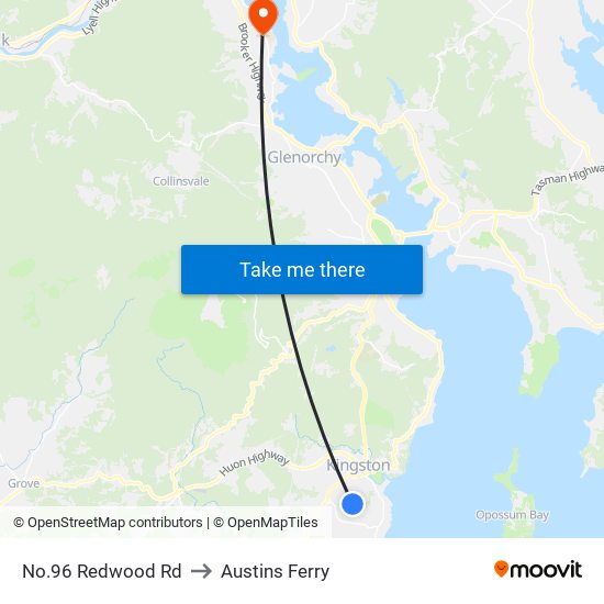 No.96 Redwood Rd to Austins Ferry map