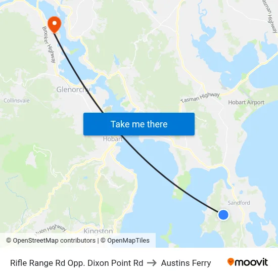 Rifle Range Rd Opp. Dixon Point Rd to Austins Ferry map