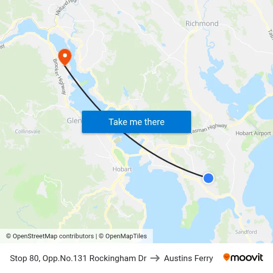 Stop 80, Opp.No.131 Rockingham Dr to Austins Ferry map