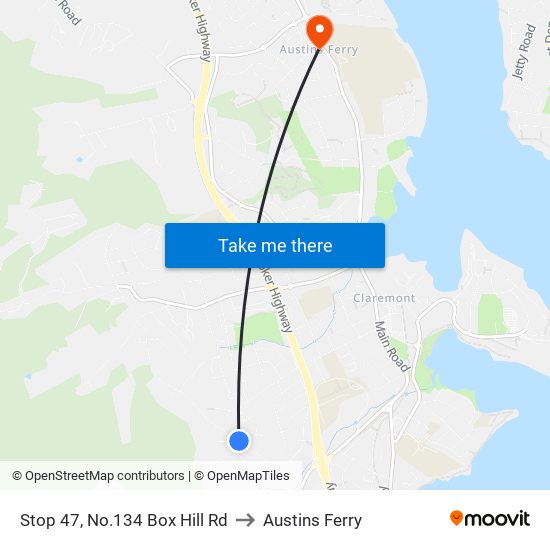 Stop 47, No.134 Box Hill Rd to Austins Ferry map