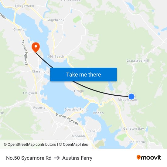 No.50 Sycamore Rd to Austins Ferry map