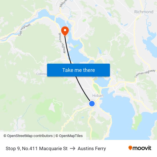 Stop 9, No.411 Macquarie St to Austins Ferry map