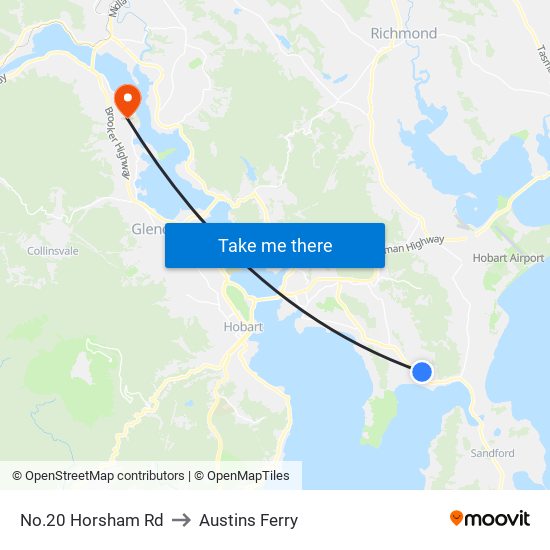 No.20 Horsham Rd to Austins Ferry map