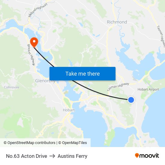 No.63 Acton Drive to Austins Ferry map