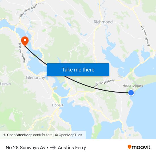 No.28 Sunways Ave to Austins Ferry map