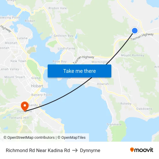 Richmond Rd Near Kadina Rd to Dynnyrne map