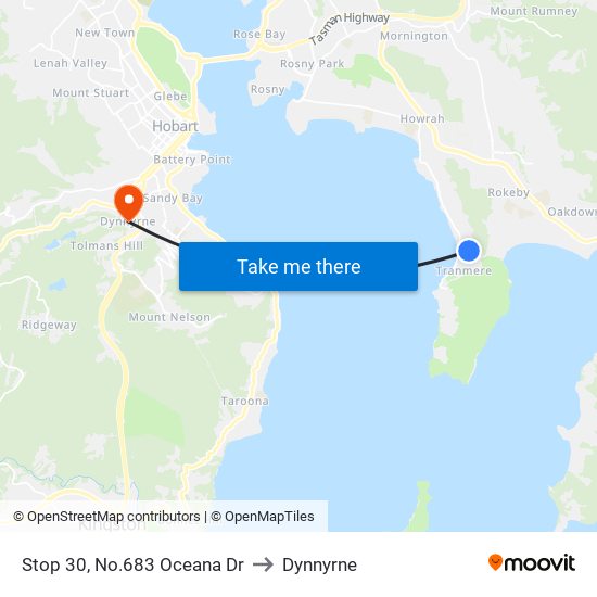 Stop 30, No.683 Oceana Dr to Dynnyrne map