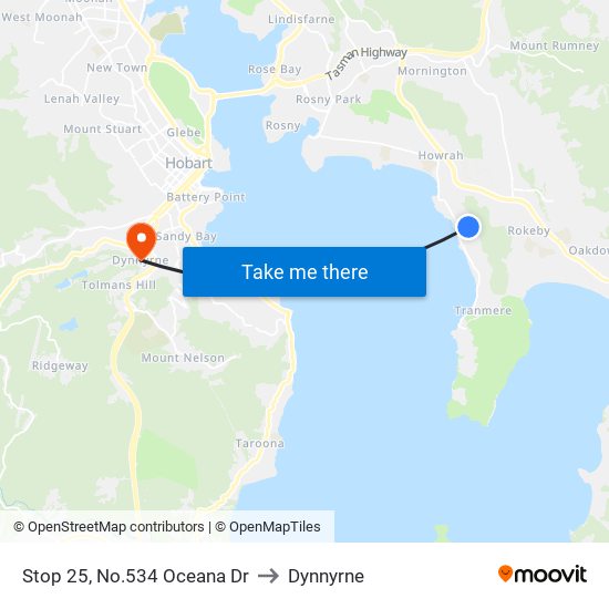 Stop 25, No.534 Oceana Dr to Dynnyrne map