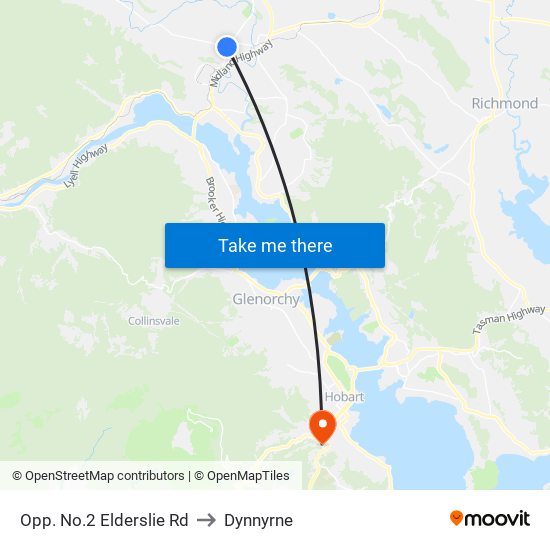 Opp. No.2 Elderslie Rd to Dynnyrne map