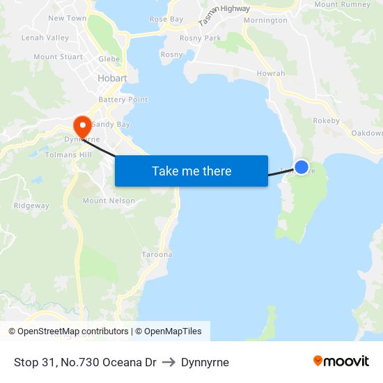 Stop 31, No.730 Oceana Dr to Dynnyrne map