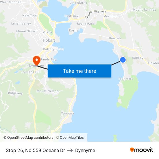 Stop 26, No.559 Oceana Dr to Dynnyrne map