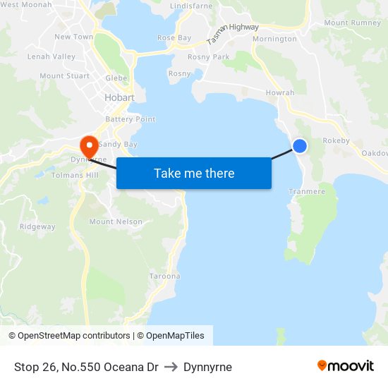 Stop 26, No.550 Oceana Dr to Dynnyrne map