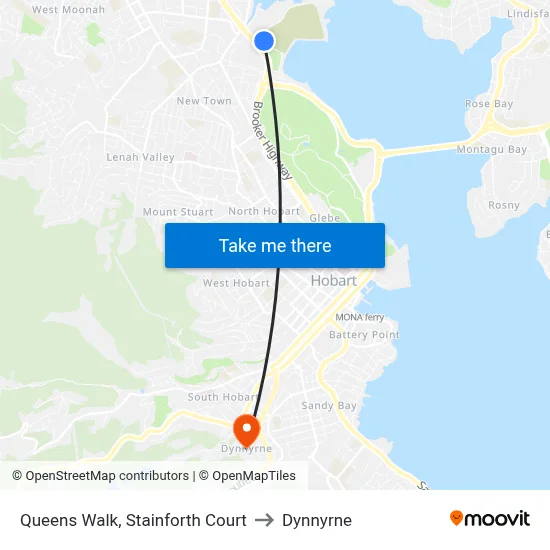 Queens Walk, Stainforth Court to Dynnyrne map