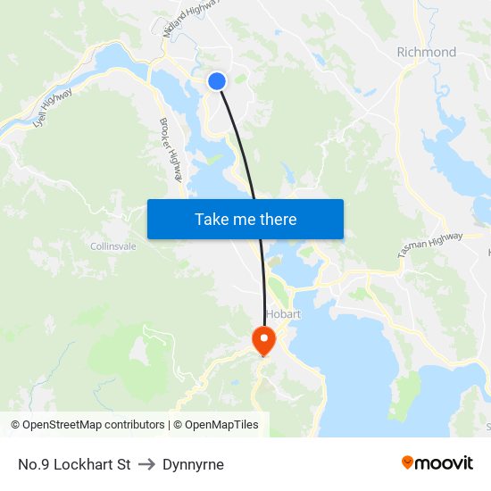 No.9 Lockhart St to Dynnyrne map