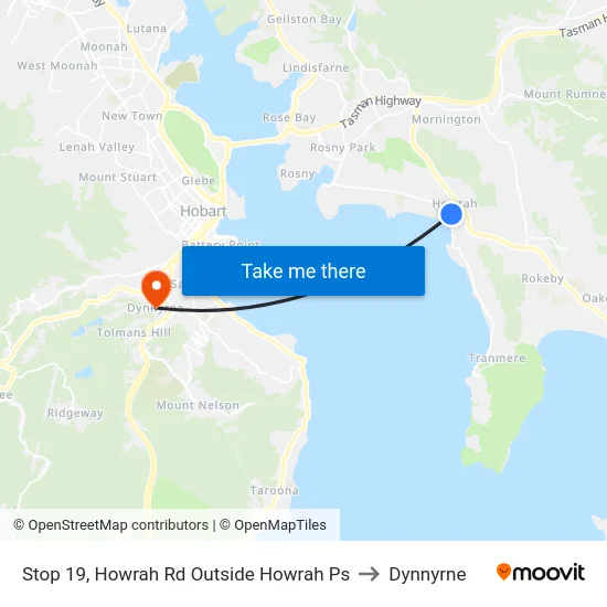 Stop 19, Howrah Rd Outside Howrah Ps to Dynnyrne map
