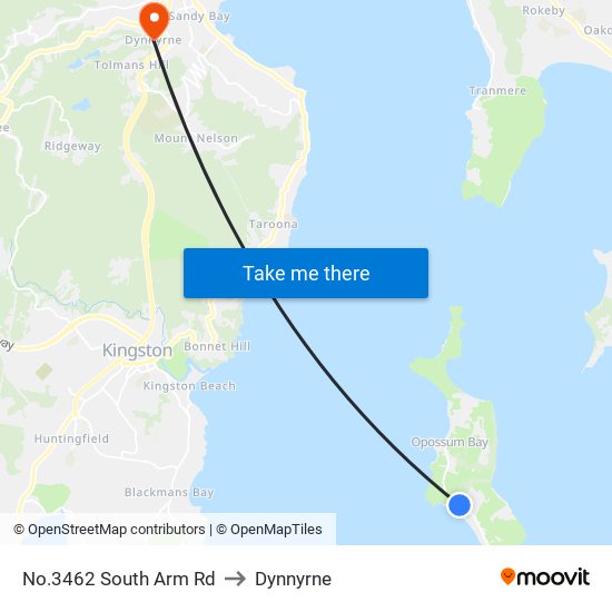 No.3462 South Arm Rd to Dynnyrne map