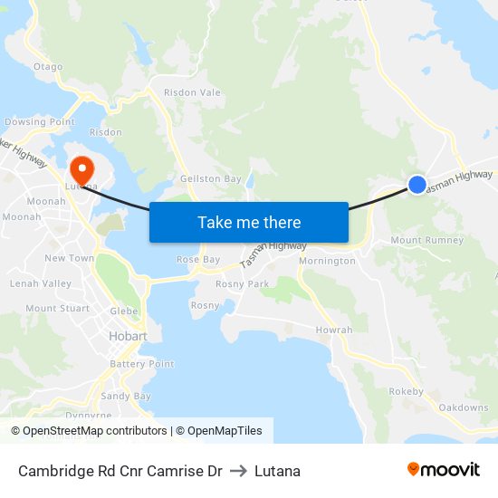 Cambridge Rd Cnr Camrise Dr to Lutana map