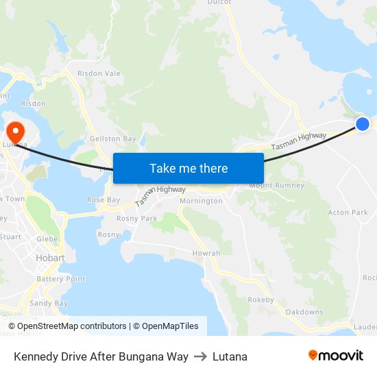 Kennedy Drive After Bungana Way to Lutana map