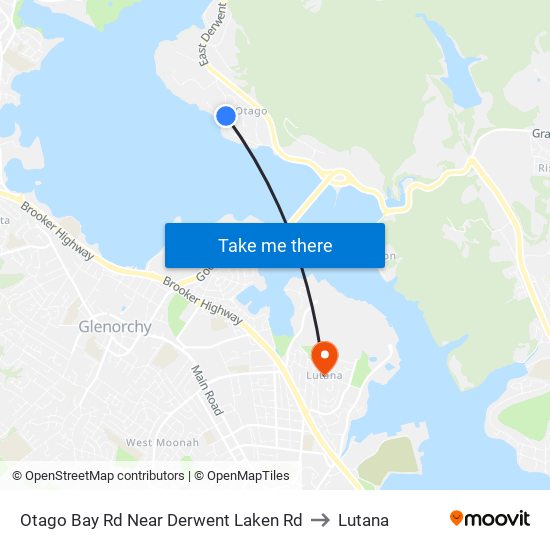 Otago Bay Rd Near Derwent Laken Rd to Lutana map